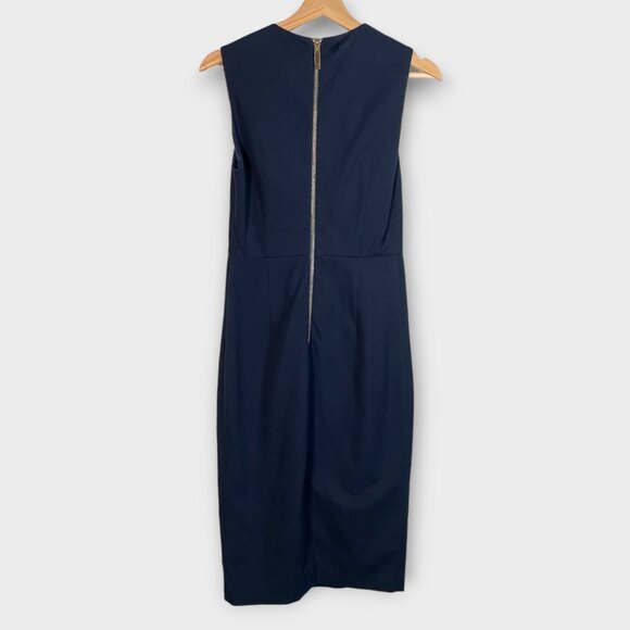 Ted Baker London Sheath Midi Dress TED 1 / US 2 to 4 Eleni Blue Crossover EUC - Picture 4 of 7